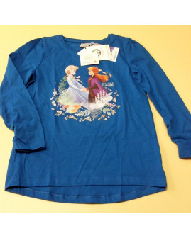 Tričko modré s potlačou Frozen a flitrami, veľ.122