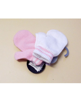 2 ks detské rukavice Primark  biele / ružové pletené