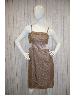 Elegantné šaty Bonprix béžové čipkované, veľ.38